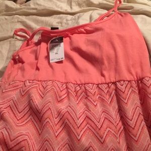 Red pink chevron maxi dress